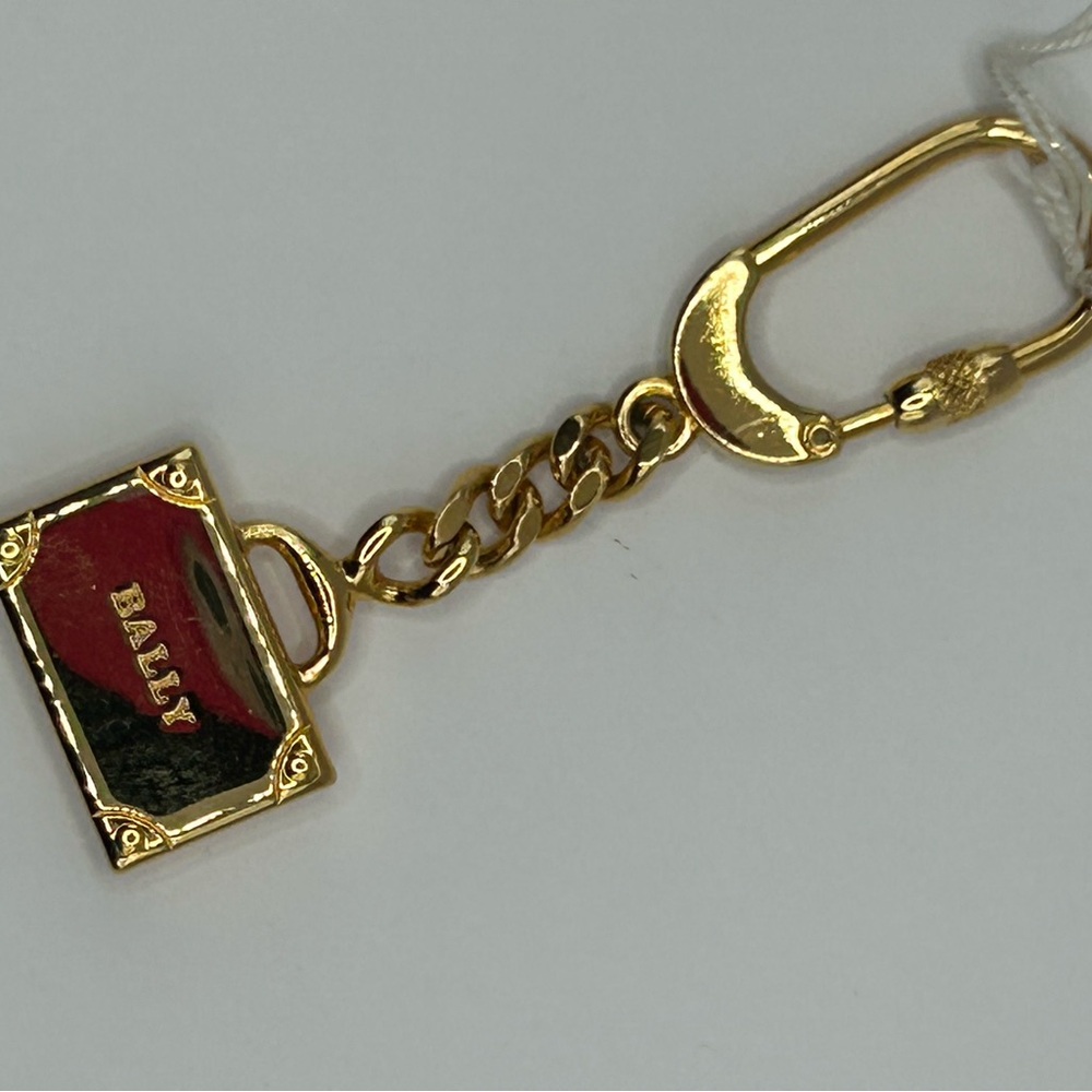 Bally Gold Keychain Set with Red Accents - Picture 3 of 12